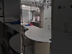 خزانات المطبخ الحديثة من الفولاذ المقاوم للصدأ مع الكوارز الفاخر