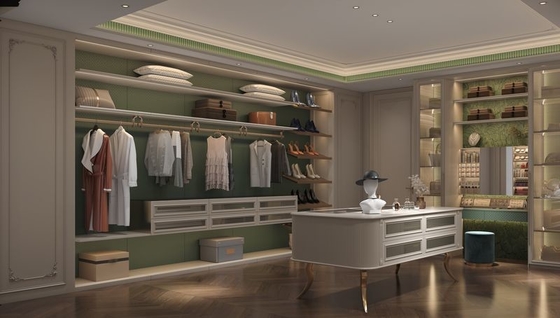 Customizable Ivory Stainless Steel Walk In Closet Systems With Ample Storage