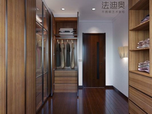 Traditional Chinese Elegance Dark Wood Effect Wardrobe With Glass Accents And Integrated Desk
