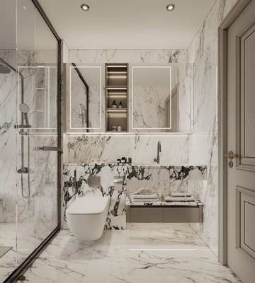 Sleek Corrosion Resistant Minimalist Bathroom Cabinet Moisture Proof