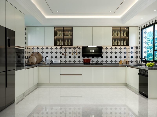 Fadior Cream White Kitchen Stainless Steel Cabinet Elegant And Functional Design