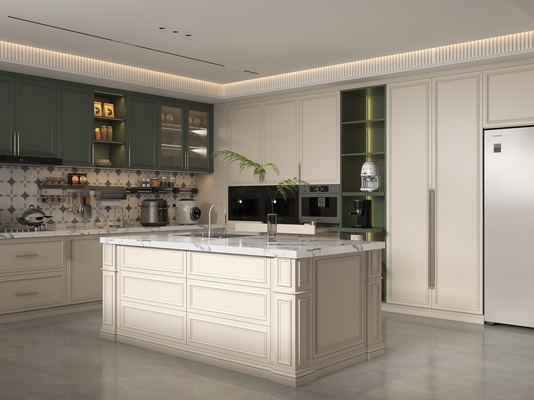 Almond Rose Custom Stainless Steel Kitchen Cabinets  Easy Clean Fadior Luxe Series
